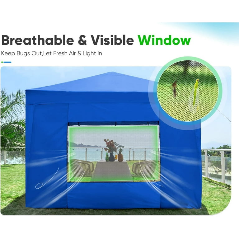 Quictent 10'x10' Easy Pop Up Canopy Tent with Zip Sides, Enclosed