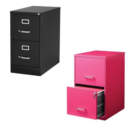 Value Pack Set Of 2 Drawer File Cabinet In Black And Pink Walmart Canada