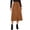 Khaki, variant on Women’s Corduroy High Waist A-Line Midi Skirt with Front Button Down Closure and Classic Fit for Daily Wear Beige M