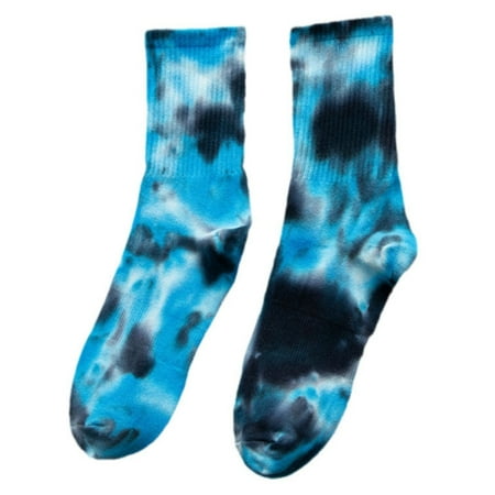 

CANKER Unisex Multicolor Gradient Print Crew Socks Harajuku Hip Hop Skateboard Hosiery