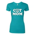 thumbnail image 2 of Wild Bobby, Best Paw Cat Mom, Pop Culture, Women Slim Fit Junior Tee, Tahiti Blue, Medium, 2 of 3