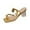 Gold, variant on CFLVAEK Sandal Heels for Women Low Square Open Toe Block Chunky Heels Slip On Orthopedic Slides Sandals for Party Evening Size 9