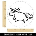 thumbnail image 2 of Chubby Unicorn Running Self-Inking Rubber Stamp Ink Stamper - Brown Ink - Small 3/4 Inch, 2 of 7