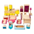thumbnail image 3 of Juego de muebles en miniatura de madera de 26pcs de madera de muebles para niños Props de la vida de la vida de juguetes Juegos de roles Juegos Hobby, 3 of 9