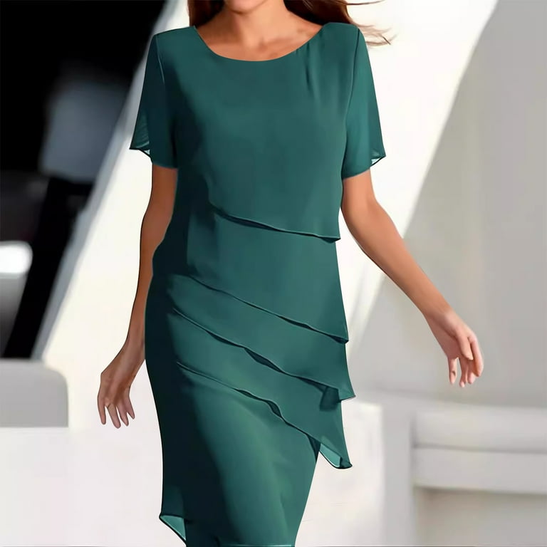 fitted ruffle midi dress ASTR the Label Wedelia Dress in Baby Blue main image 0