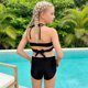 thumbnail image 4 of Traje de baño de 2 piezas para mujer, trajes de baño para mujer, conjunto de bikini de dos piezas de color liso para niñas y niñas., 4 of 9