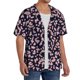 thumbnail image 2 of Balery Flower Camisa Casual de Manga Corta con Botones para Hombre, Texturizada, Estilo Cubano, para Playa, Verano-X-Large, 2 of 5