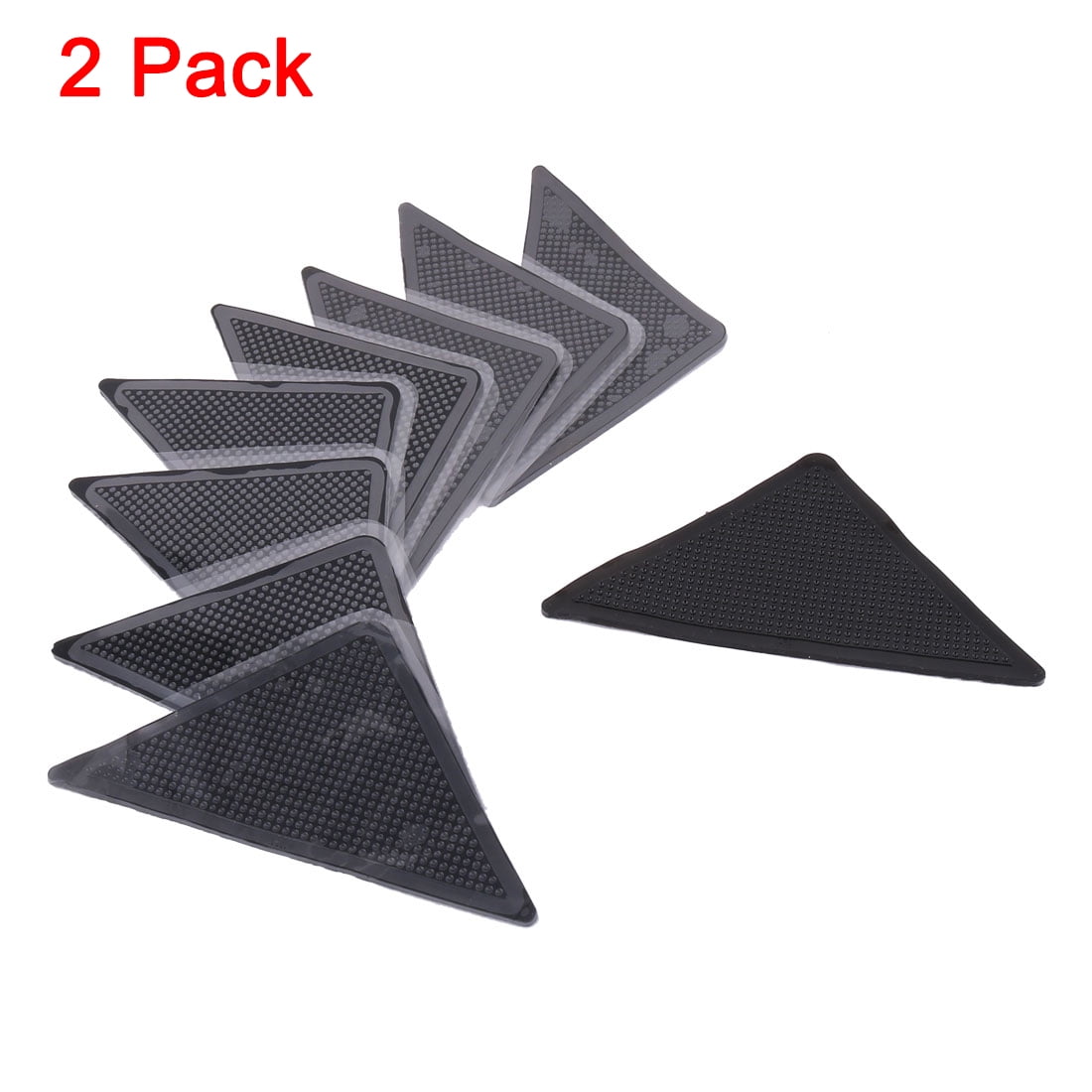 PiccoCasa 16Pcs Non-Slip Rug Grippers for Hard Floor and Carpet Black 5.9' x 3' x 0.12'