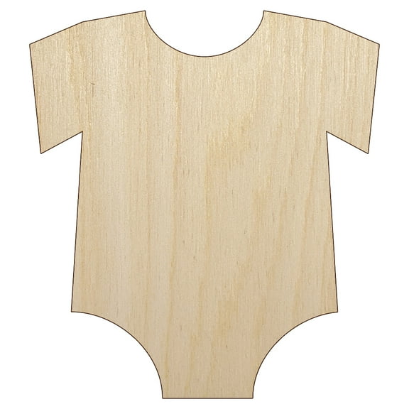 Baby Outfit Wood Shape Unfinished Piece Cutout Craft DIY Projects - 4.70 Inch Size - 1/8 Inch Thick