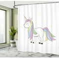 thumbnail image 5 of Ambesonne Unicorn Party Shower Curtain, Horse Doodle, 69"Wx70"L, White and Multicolor, 5 of 5