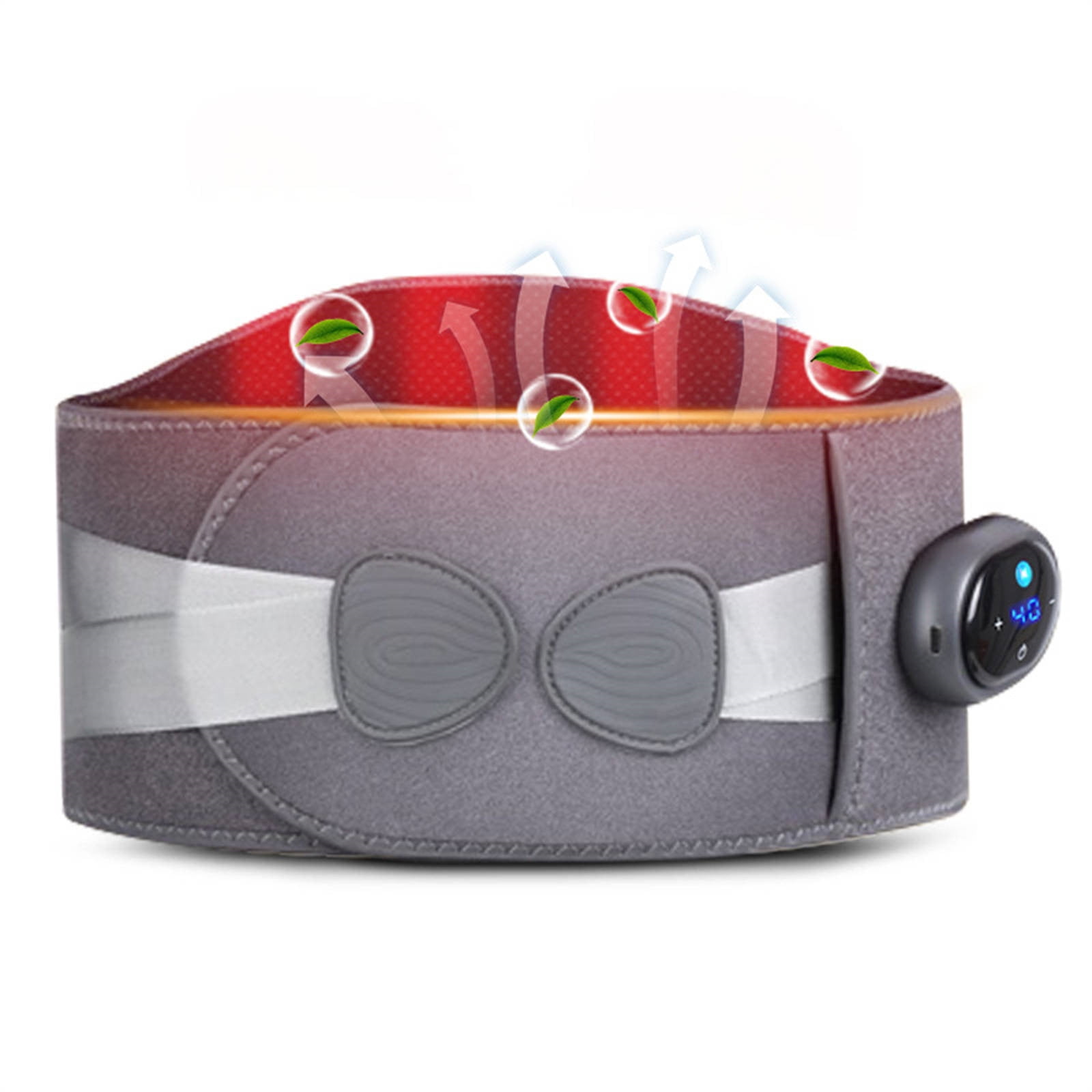 SNGMN Rechargeable Waist Heating Belt with Red Light Heating Vibration Massage 3 Heat Levels 3 Massage Modes Digital Display Controller Moxa Bag Compatible Adjustable Wear Anti Touch Design