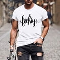 thumbnail image 2 of UVEASISHA Short Sleeve Graphic Tees for Men Fashion Letter Printed T-Shirts Slim Fit Stretchy Gym Workout Shirt Cool Streetwear Summer Top White XXL, 2 of 6