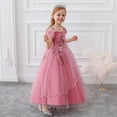 thumbnail image 5 of HuaAngel Kids Prom Ball Gown Girl Lace Tulle Flower Princess Party Maxi Dress, 5 of 6
