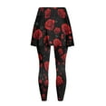 thumbnail image 4 of FUIALDOLG Women's Rose Flower Skirted Leggings with Pockets Lady High Waist Tennis Legging with Skirt Athletic Pleated Skirts Golf Clothing,Size XS, 4 of 7
