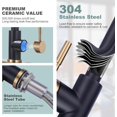 thumbnail image 4 of LAICAIW Stainless Steel Kitchen Faucet with Sprayer, High Arc Single Handle Kitchen Faucet for Sink 1 or 3 Hole, Modern Kitchen Sink Faucet with Deck Plate and 1/2" Adapter (Black and Gold), 4 of 7