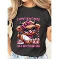 thumbnail image 5 of 【New Arrival】Cute Stylish Highland Cow Slogan Graphic T-Shirt, Cotton Crew Neck Short Sleeve Tee, Funny Casual Women Wear Humorous Gift For Ladies, 5 of 5