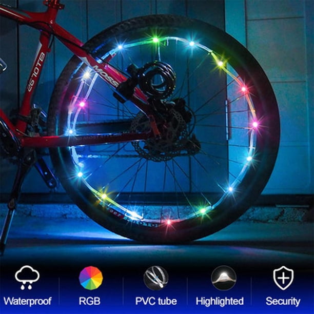 Luces Cambio Color Luces LED Para Bicicleta Waybelive - 2 Pack Con Control Remoto | Cambia De Color Kit Led Ruedas Control Remoto