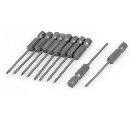 

PH0 2mm Tip Dia 1/4-inch Hex Shank S2 Magnetic Screwdriver Bits 10pcs