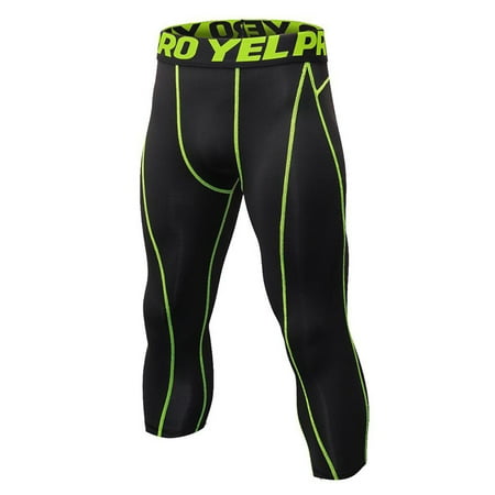 

Men s Compression Quick Dry Tights Capri Pants Running Yoga Leggings