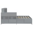 thumbnail image 4 of Euroco Wood Full Size Platform Bed with Nightstand and Drawers, Desk and Cabinets, USB Ports, Gray, 4 of 19