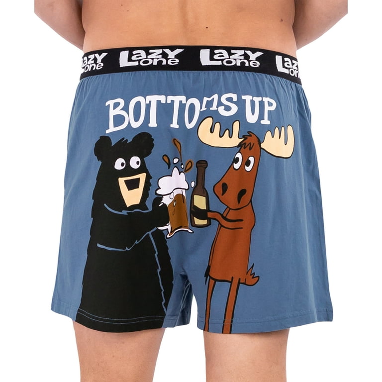 LazyOne Funny Animal Boxers, Hole in One, Humorous Underwear, Gag Gifts for  Men, Small 