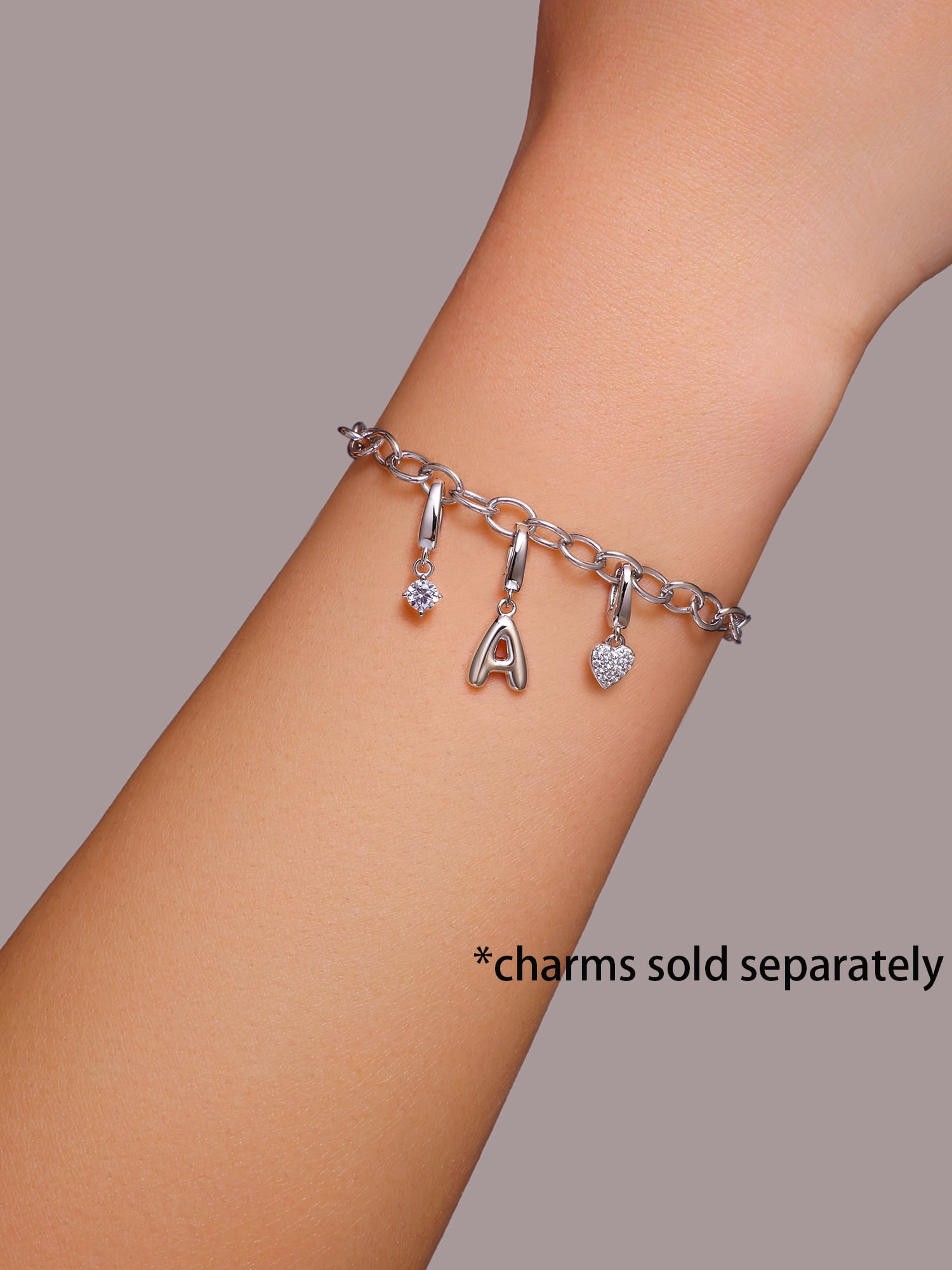 Brilliance Fine Jewelry Cable Bracelet for Charms in Sterling Silver