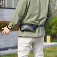 thumbnail image 3 of Sac Banane en Cuir Rétro pour Hommes, Sac Bandoulière (Marron Foncé), 3 of 8