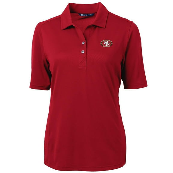 Women's Cutter & Buck Scarlet San Francisco 49ers Virtue Eco Pique Recycled Polo