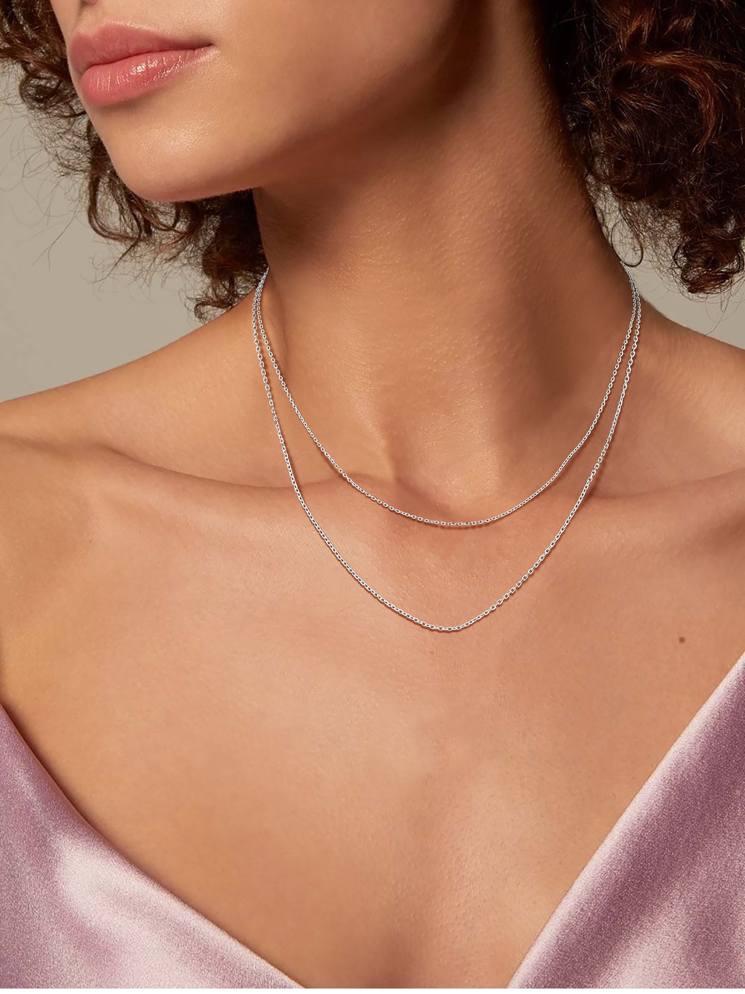PROSTEEL Pure 925 Sterling Silver necklace Chain for Women 1.5mm Cable Chain Necklace Thin 22 Inch Birthday Mother Day Jewelry Collection Gift for Mom Wife Girlfriend Adult
