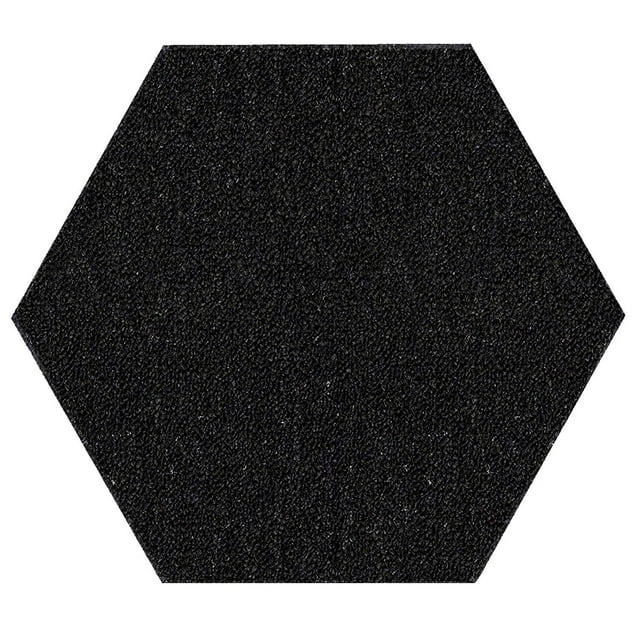 Saturn Collection Solid Color Indoor Outdoor Area Rug Black - 9' Hexagon