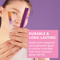 thumbnail image 4 of Premium Czech Glass Nail File with Hard Case, Bona Fide Beauty Professional Manicure Tool for Gentle Precision Filing –  Gold/Violet, 4 of 6