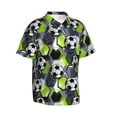 thumbnail image 2 of Uemuo Football Printed Regular Fit Short Sleeve Casual Hawaiian Shirt for Men,Aloha shirt,Tropical shirt,Floral print shirt,Vacation Beach shirt-Small, 2 of 9