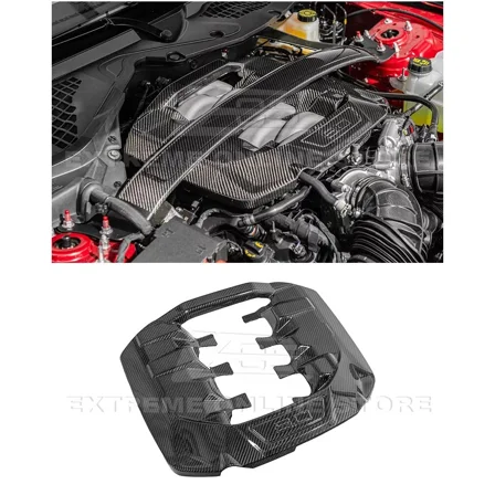 Replacement For 2024-Present Ford Mustang S650 Dark Horse & GT Models | Factory Replacement Carbon Fiber 5.0L Front Engine Valve Trim Cover