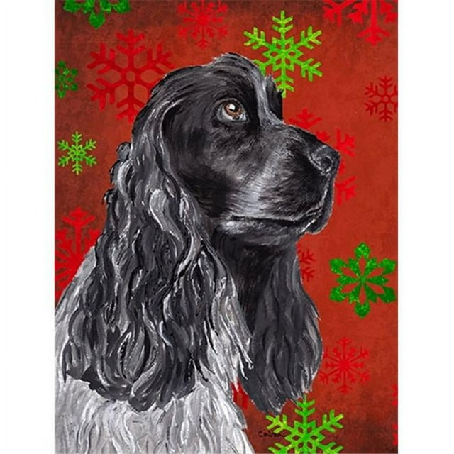 Carolines Treasures SC9582GF Cocker Épagneul Rouge Flocon de Neige Drapeau de Noël Jardin Taille