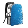 thumbnail image 3 of Honeii Blue Christmas Print Clear Backpack Heavy Duty Transparent Bag 17" See Through BookBag for Women Men Adults Work Festival Sports Travel, 3 of 7