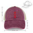 thumbnail image 2 of Queen of Hearts Wine Red Hat Adjustable Funny Fashion Unisex Baseball Cap for Men Women, 2 of 7