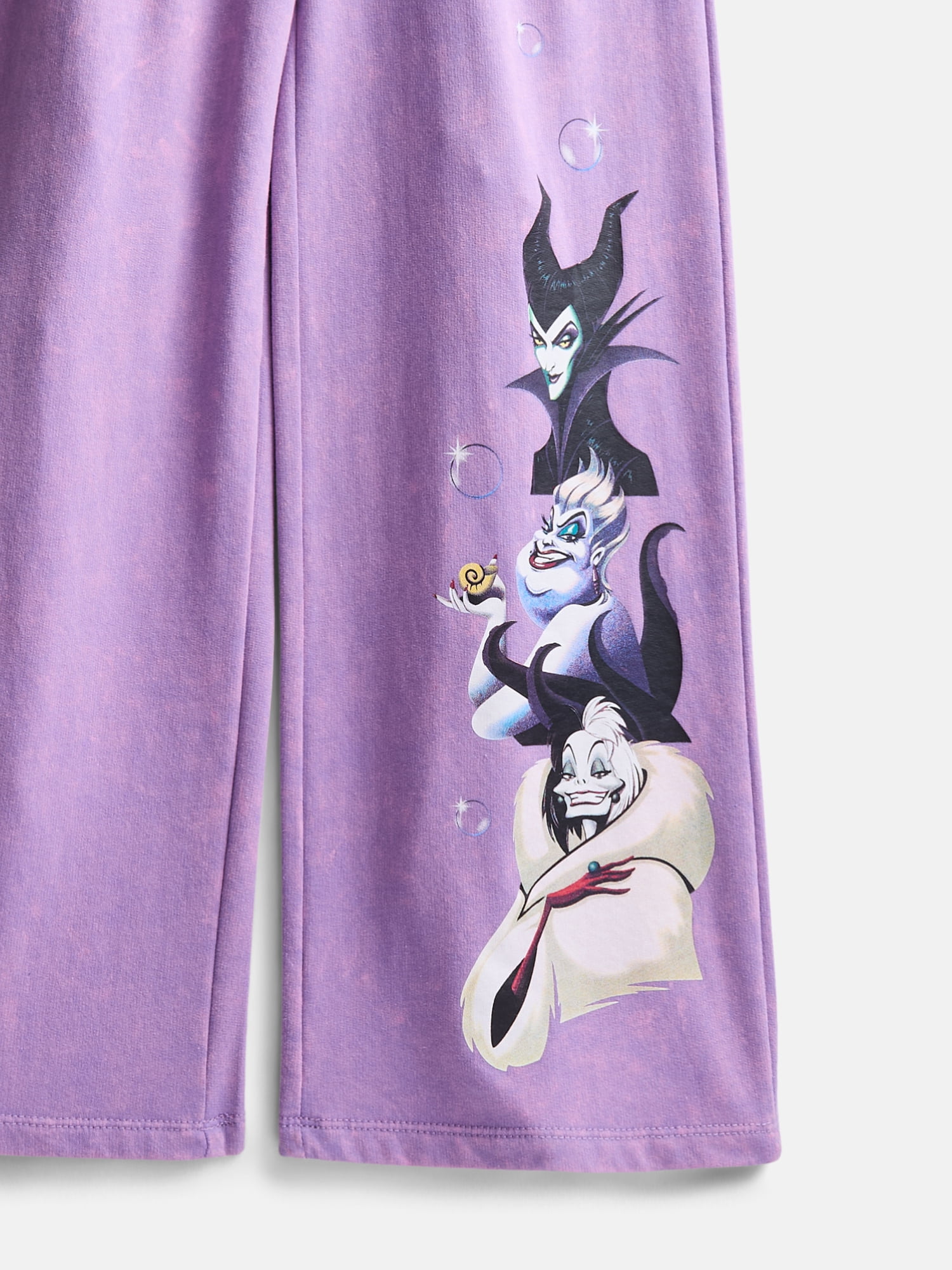 Disney Villains Girls Fleece Halloween Graphic Wide Leg Sweatpants, Sizes 4-16
