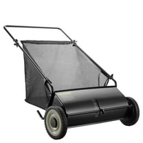 BENTISM Push Lawn Sweeper, 26 Inch Leaf & Grass Collector with Large Capacity 7 ft³ Mesh Collection Bag, Strong Rubber Wheels & Heavy Duty Thickened Steel Durable to Use