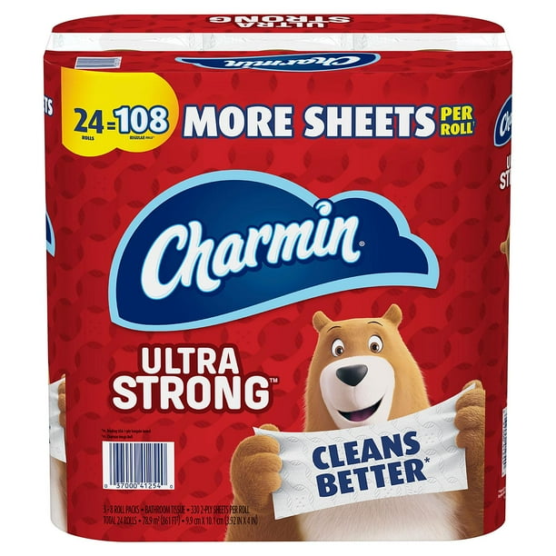Charmin Ultra Strong Toilet Paper 24 Mega Plus, Bath Tissue, 330 Sheets