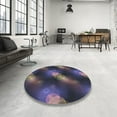 thumbnail image 4 of Ahgly Company Machine Washable Indoor Round Transitional Night Blue Area Rugs, 3' Round, 4 of 7