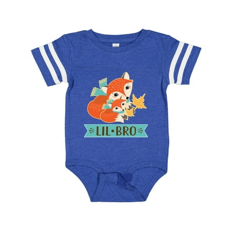 

Inktastic Little Brother Woodland Fox Lil Bro Gift Baby Boy Bodysuit