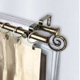 thumbnail image 2 of 13/16" Dia Adjustable 120-170 inch Double Curtain Rod with Traute Finials - Antique Brass,(4727-994), 2 of 3