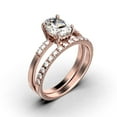 thumbnail image 3 of Beautiful Unique Art Deco 2.00 Carat Oval Cut Diamond Moissanite Engagement Ring, Classic Wedding Ring, One Matching Band in 10k Solid Rose Gold, Gift For Her, Promise Ring, Bridal Set, 3 of 4