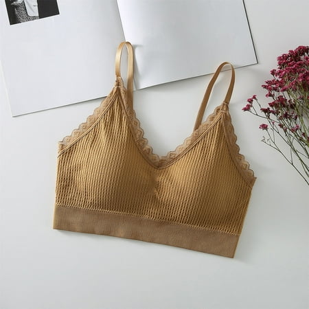 

RPVATI Womens Sports Bras Padded Wireless Bralettes Seamless Cami Bra