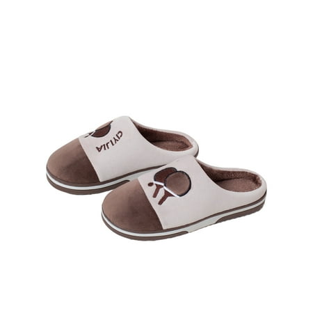 

Ritualay Womens Fuzzy Slipper Slip On House Shoes Warm Plush Slippers Casual Non-slip Home Shoe Winter Indoor Fluffy Brown 9.5-10