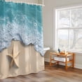 thumbnail image 6 of Summer Starfish Shower Curtains for Bathroom, Coastal Beach Washable Fabric Shower Curtain with Hooks Waterproof Bathroom Decor Sets, 48 x 72 Inches, 6 of 9