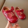 thumbnail image 6 of Gpaecead Girls Mesh Bow Mary Jane Shoes Soft Sole Non Slip Faux Leather Princess Dress Shoes For Toddler, Burgundy, 6 of 8