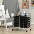 thumbnail image 4 of Costway 9 Drawer Rolling Organizer Cart Utility Storage Tools Scrapbook Paper Multi-Use Black, 4 of 10