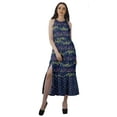 thumbnail image 1 of Moomaya Robe Maxi Sans Manches à Col Licou Imprimée avec Fente avant Robe d'Été pour Femme, 1 of 4