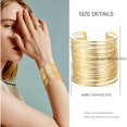 thumbnail image 5 of 4-piece set of cuff bracelets, women's open wide line bracelets, gold wrist cuff wrap bracelet, 5 of 5